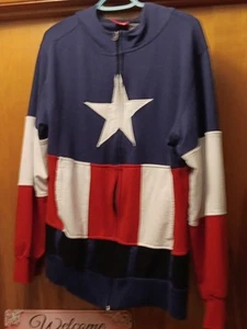 Captain America Hooded Zipp-Up Sweatshirt Size-XL - Picture 1 of 7