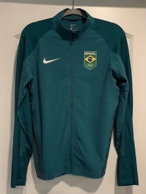 耐克男式小号巴西足球田径夹克奥运会胸罩全拉链 — 第 1/2 张图片