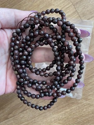 Natural Red Garnet 6mm Faceted Round Beads 150cm Strand Jewellery Making Gemston - Image 1 of 2