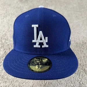 Gorra ajustada de los Dodgers de Los Ángeles para hombre 7 3/8 azul MLB béisbol 59FIFTY New Era - Imagen 1 de 11