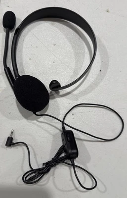 MICROSOFT XBOX 360 OFFICIAL WIRED CHAT HEADSET W/ BOOM MIC BLACK - Image 1 of 2