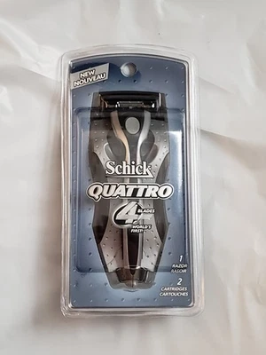 NOS VINTAGE NEW SCHICK QUATTRO RAZOR & 2 CARTRIDGES - 2003 - Image 1 of 2