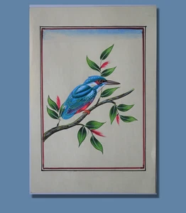 Beautiful Kingfisher Bird Handmade Miniature Bird Painting 9 X 6 in "PN12888" - Picture 1 of 3