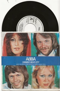 ABBA SUMMER NIGHT CITY 1977 SINGLE FROM YUGOSLAVIA FIRST EDITION WHITE LABELS - Picture 1 of 2