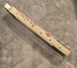 White Wood Metal Folding Shop Ruler Made in USA Homart Brand Vintage  - Picture 1 of 6