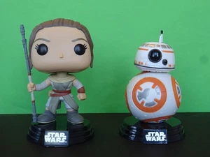 STAR WARS Funko POP Rey #58 & BB-8 #61 - The Force Awakens - 2015 - Imagen 1 de 2