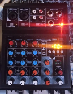 4 Channel Audio Mixer, DJ Mixers Sound Board with BT, Sound Mixer Board XRL/1/4" - Picture 1 of 1