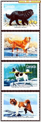 4x CANADA 1988 CANADIAN DOGS ESKIMO MINT FV FACE $1.48 MNH RARE STAMP SET - Image 1 of 2