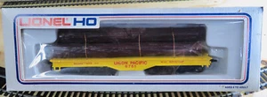 Lionel HO vagone ferroviario Union Pacific 8761, vagone tronchi piatto 16 ruote - Foto 1 di 4