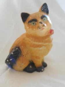 Tiza gato grande vintage de 9" amarillo y negro pieza temprana marcada 1942 - Imagen 1 de 6