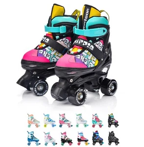Roller Skates Size 9-1 Quad Skates Shoes Adjustable Children Kids Women 4Wheel - Picture 1 of 87