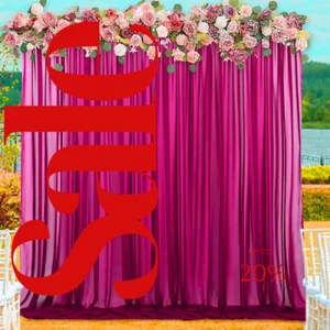 2 PANELS Chiffon Backdrop Curtains Drapes Sheer Chiffon Fabric Photography - Picture 1 of 2