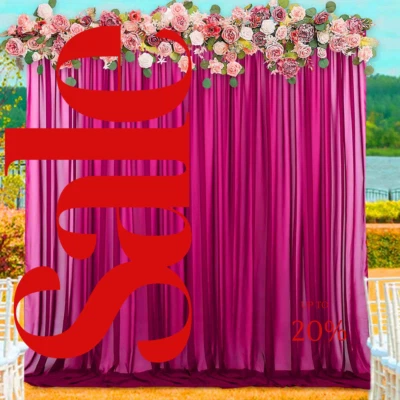 2 PANELS Chiffon Backdrop Curtains Drapes Sheer Chiffon Fabric Photography - Image 1 of 2