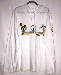 Tommy Bahama Pittsburgh Steelers Hooded Long Sleeve Shirt XXL Single Stitch - Picture 1 of 6