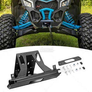 For Can-Am Maverick X3 Max RR Turbo 17+ UTV Steel Front Bumper Winch Mount Plate - Picture 1 of 8