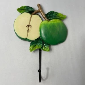 Vintage grüner Apfel Wandbehang Haken, Harz & Metall - Bild 1 von 8