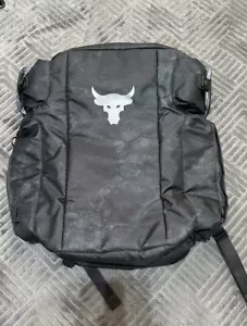 Under Armour Project Rock PRJCT-3 Duffle Bag Backpack Black Blue Camo Gym Casual - Picture 1 of 5