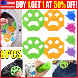 8PCS Pet Hair Remover For Laundry Washing Machine Cat Dog Reusable Fur Catcher - Picture 1 of 8