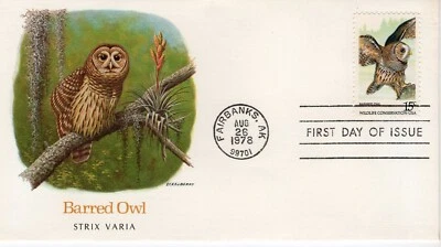 USPS FDC #1762 1978 15c Barred Owl Stamp Fleetwood ST2208 - Image 1 of 2
