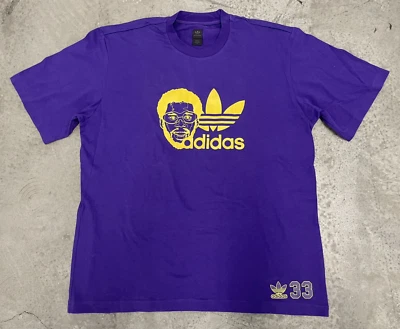 VNTG 2004 Adidas Kareem Abdul-Jabbar #33 Purple Lakers T-Shirt Mens Sz Medium - Image 1 of 4