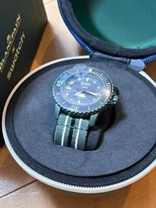 Swatch Blancpain GREEN ABYSS Bioceramic Scuba Fifty Fathoms Collection SO35G100  - Picture 1 of 7