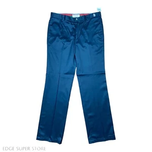 Penguin Mens Dark Navy Eclipse Blue Chino Cotton Straight Leg Pants Size 36 x 34 - Picture 1 of 6