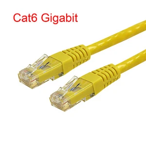 10 Ft Cat6 RJ45 24AWG 550Mhz Gigabit LAN Ethernet Network Patch Cable - Yellow - Bild 1 von 1