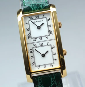 [N MINT] Hamilton American Traveler 6274 Dual Time Quartz Mens Watch From JAPAN - Picture 1 of 10
