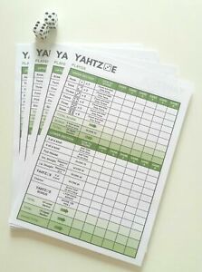 Yahtzee score sheets 384 Games! Score Cards Pads Pages Refills Scorecards Notes