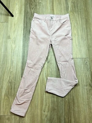 Pantalones Loft Para Mujer 27/4 Rosa Pana Cintura Alta Ajustados Foto 1 de 4
