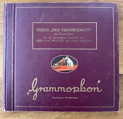 Schellack 4 x Kurz-Oper von Giuseppe Verdi "Der Troubadour" Weigert Grammophon - Bild 1 von 4