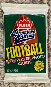 1990 fleer football Sealed pack John Elway Denver Broncos showing on back - Picture 1 of 3