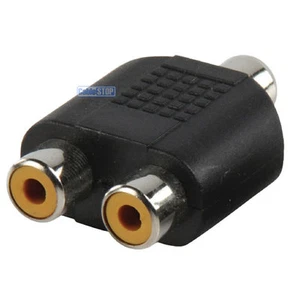 Divisor de cable RCA Phono Y 1 a 2 convertidor zócalo hembra adaptador de sonido de audio - Imagen 1 de 3