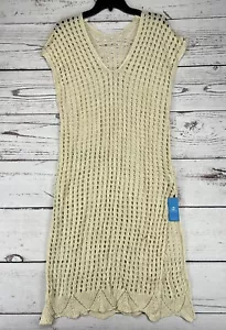 Women's Short Sleeve Cut-Out Cover-Up Dress - Cupshe L Beige - Picture 1 of 4