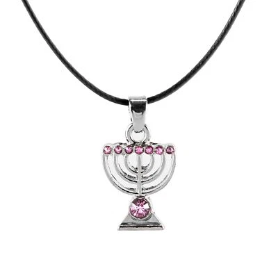 MA.CHICHA ROSE Collier avec pendentif MENORAH Bijoux Judaïque de Kabbale