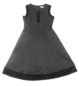 Abito donna nero a pois Robbie Bee taglia 10 con bordo in velluto e accenti - Foto 1 di 12