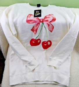 Art Class Girls Pullover Fleece Cherry Bow Sweatshirt White Size XXL(16/18) - Picture 1 of 4