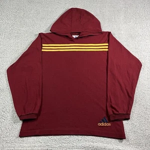 Adidas Hoodie Boys Large Red Stripe Pullover Sweatshirt Vintage 90s Youth - Picture 1 of 15