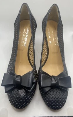 Zapatos de salón de celosía de cuero azul oscuro CARLO PAZOLINI para mujer con lazos tacones talla 38 (7,5) Foto 1 de 4