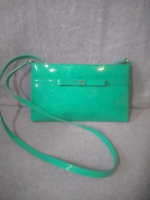 Kate Spade Purse  Patent Leather Turquoise Crossbody Bag Purse Zip Easter — 第 1/4 张图片