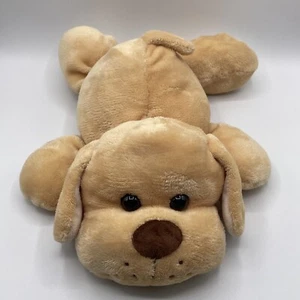 Walmart Beige Puppy Dog Plush Laying Big Brown Nose Stuffed Animal Squishy 14in - Picture 1 of 8