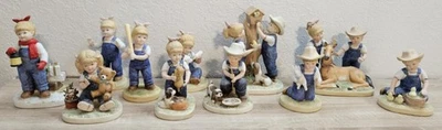 1985 "DENIM DAYS" HOME INTERIORS FIGURINES Lots of 11 Farm Helpers and Animals - Изображение 1 из 4