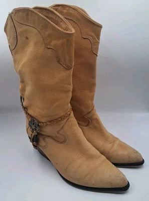 Botas Zodiac Mujer 7.5 M Western Vintage Amarillo/Tostado - HECHAS EN ESPAÑA - B-S002COS Foto 1 de 4