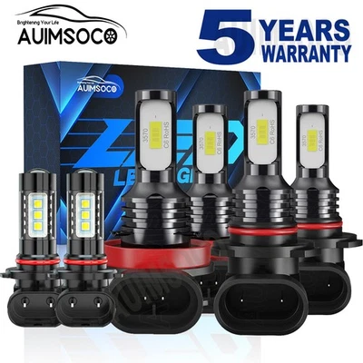 For Ford Lobo Crew Cab Pickup 2015-2018 2019 LED Headlight Fog Light Bulbs 6500K - Image 1 of 4