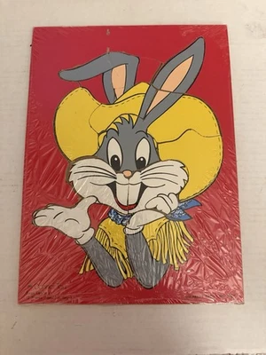 Vtg Bugs Bunny Cowboy Connor Tou Wood Puzzle Looney Tunes 1982 - Image 1 of 2