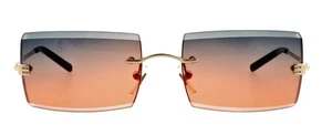 Neu Etro SE9426 300 56mm Gold Eckig Randlos Sonnenbrille Italy Vintage Unisex - Bild 1 von 7