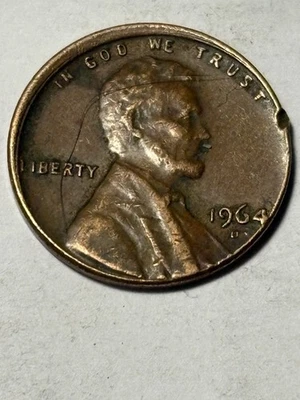 1964-D Lincoln memorial very rare error, coin. ( one of a kind) - Image 1 of 2