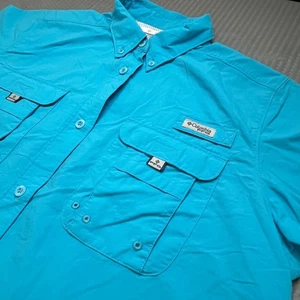 Columbia PFG Angelhemd Kurzarm Knopfleiste Oberteil Damen Large - Bild 1 von 9
