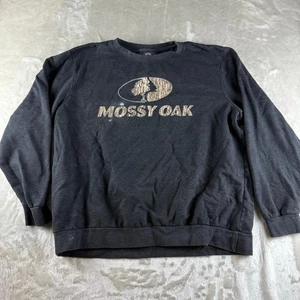 Felpa Pullover Rovere Muschio Uomo 2X Manica Lunga Grigio Mimetico Logo Grafica - Foto 1 di 9