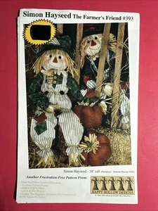 "Simon Hayseed" Happy Hollow Designs Vogelscheuche Puppe 393 38" groß Schnittmuster - Bild 1 von 2